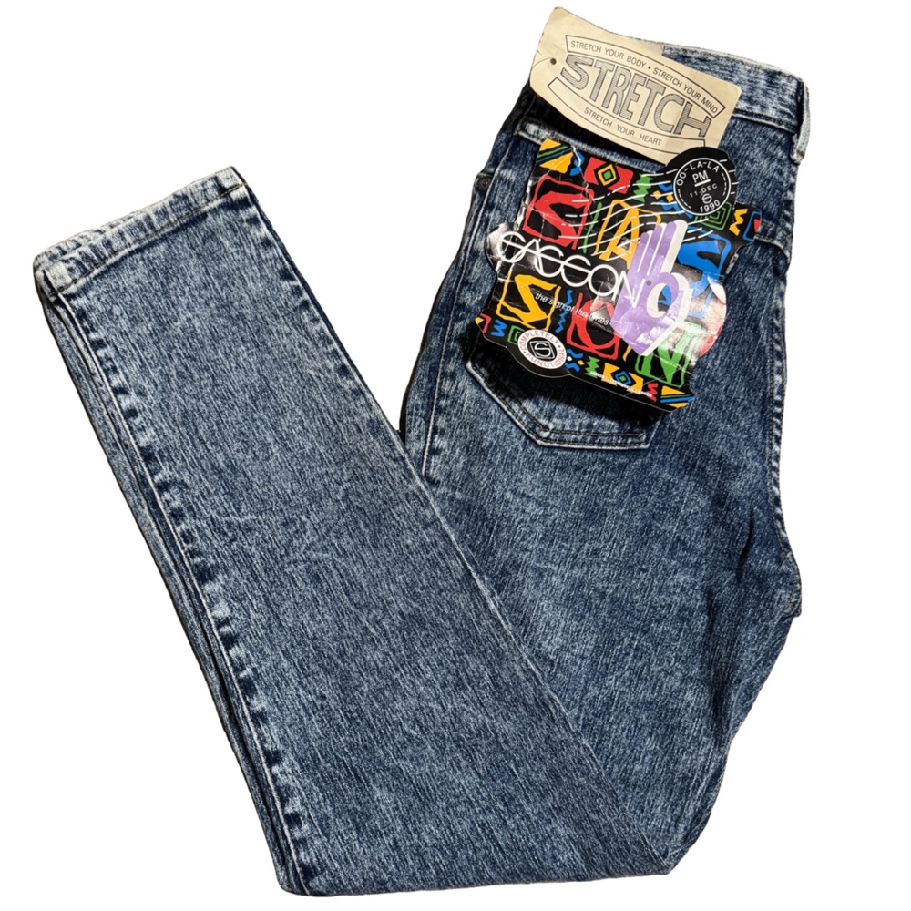 NWT Vintage 1990’s Sasson Acid Washed Tapered Stretch Jeans Juniors Size 11